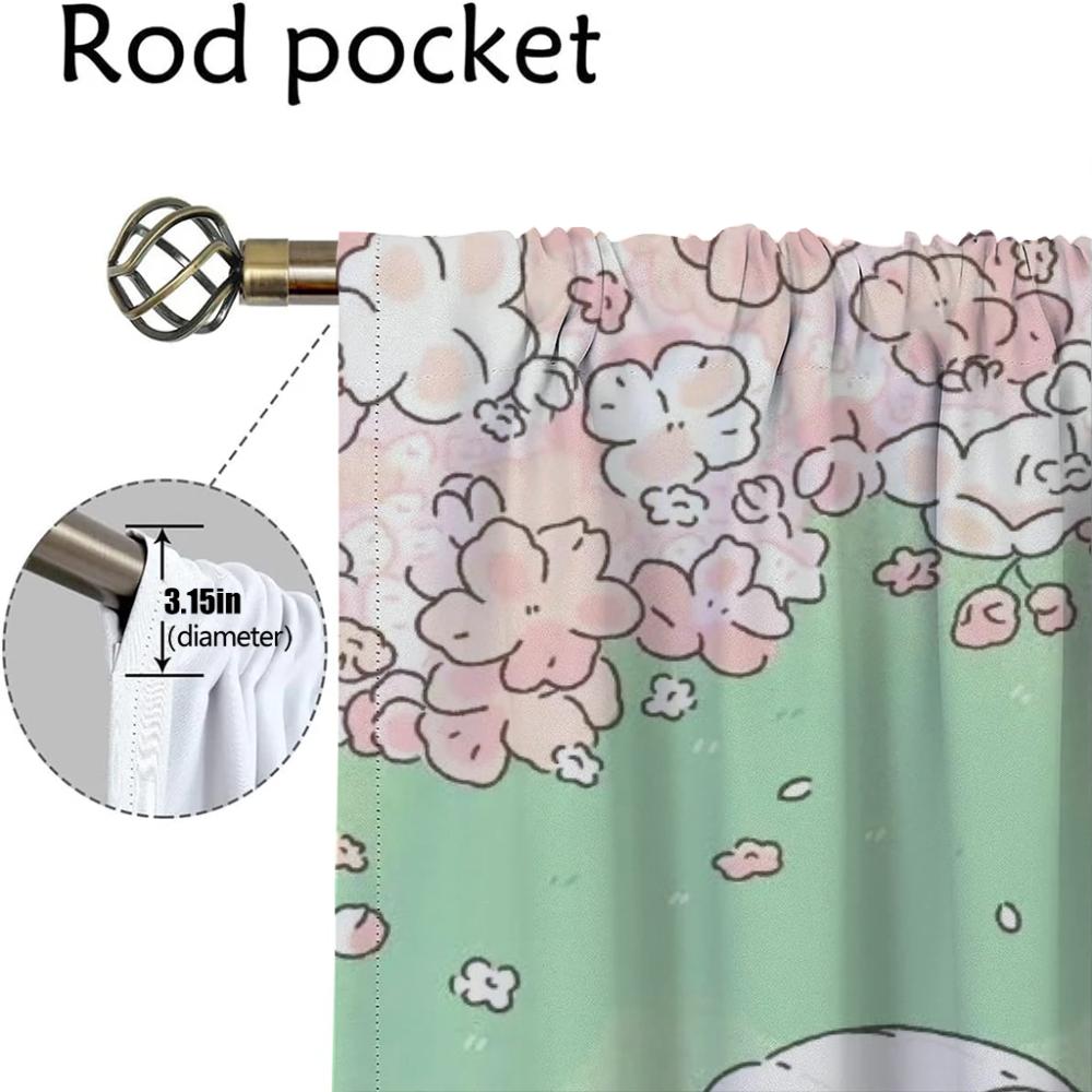 Rabbit Life Curtains for Living Room Curtain for Room 2 Panel Home Interior Curtains Partition Shades Halloween Decoration Child
