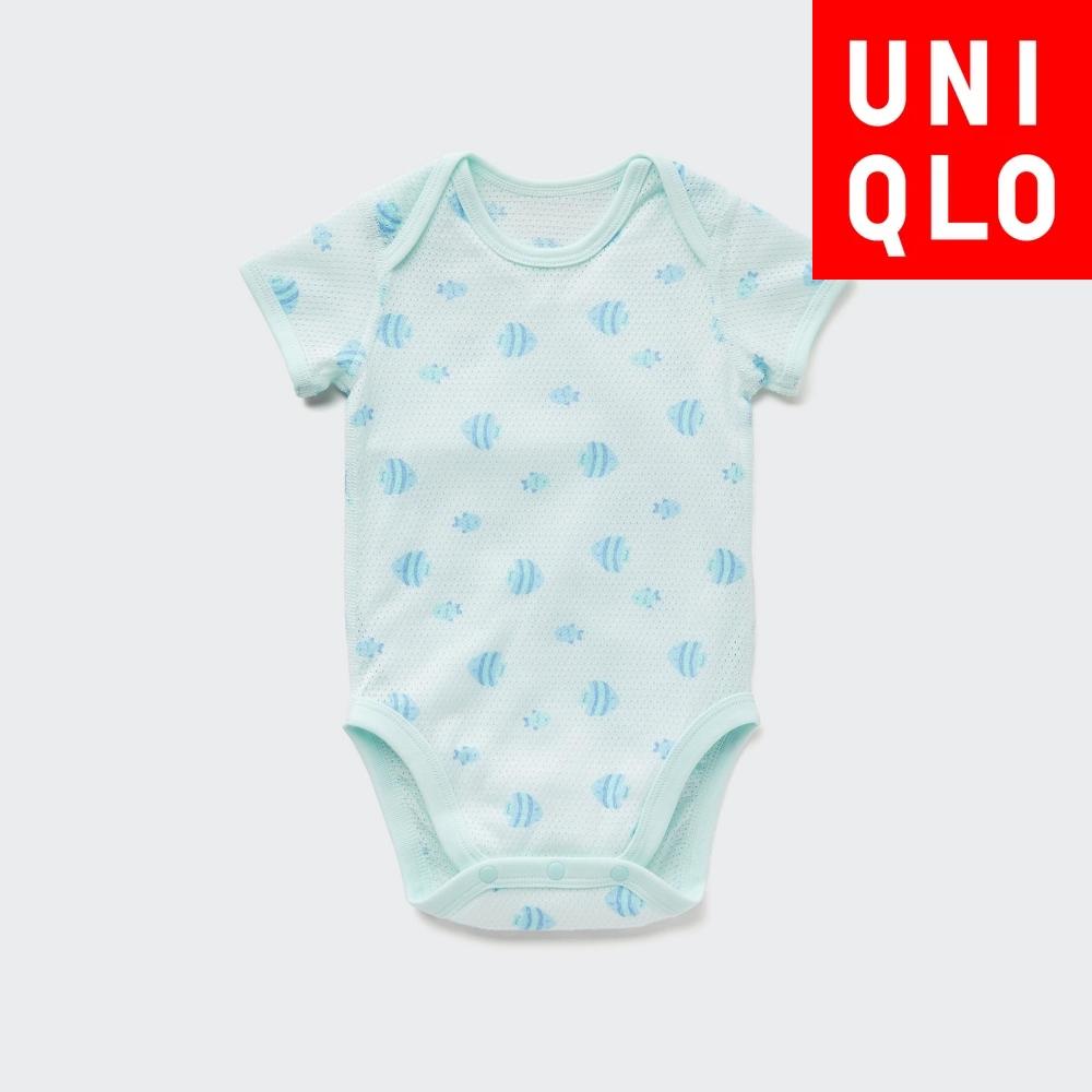 

UNIQLO BN Joy Of Print Боди из хлопковой сетки с короткими рукавами 40 CREAM/BABY 90