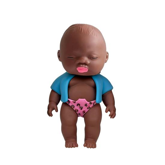 Black Babies Stress Relief Toy Slow Rising Anxiety Relieving Mini Baby Squeeze Toy синий