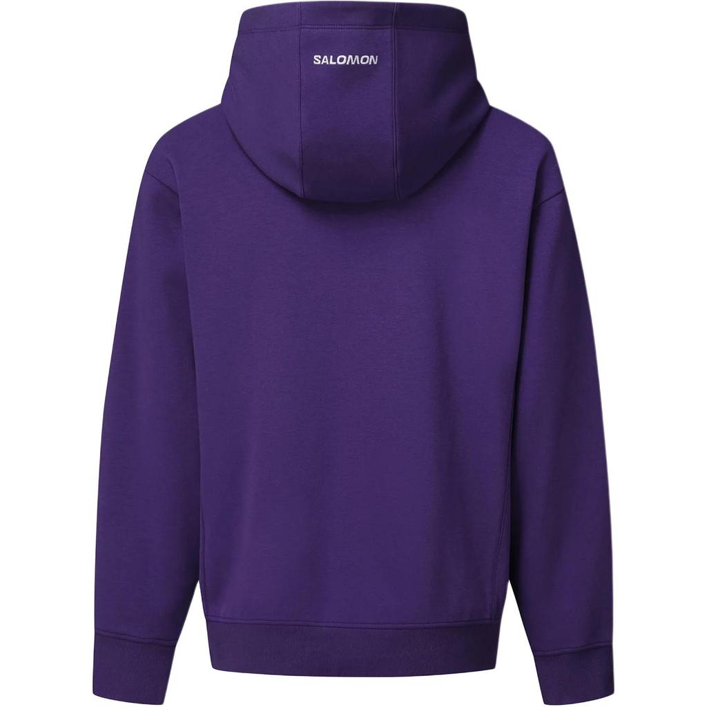Salomon Logo Embroidered Hooded Pullover Long Sleeve Sweatshirt Men sweatshirt Deep-Purple LC2671500