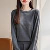 Women S Long Sleeve Crew Neck Knit Sweater Loose Solid Color Pullover Top
