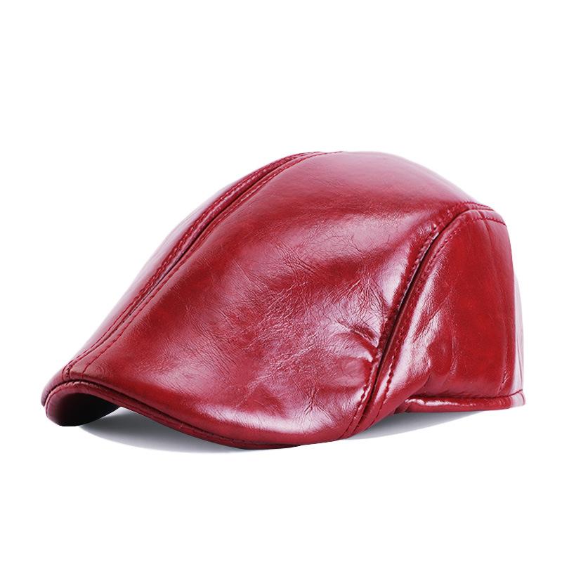 European and American Popular Leather Duck Tongue Beret, Forward Hat, Women's Painter Beret, Newsboy Hat JDBLM-
