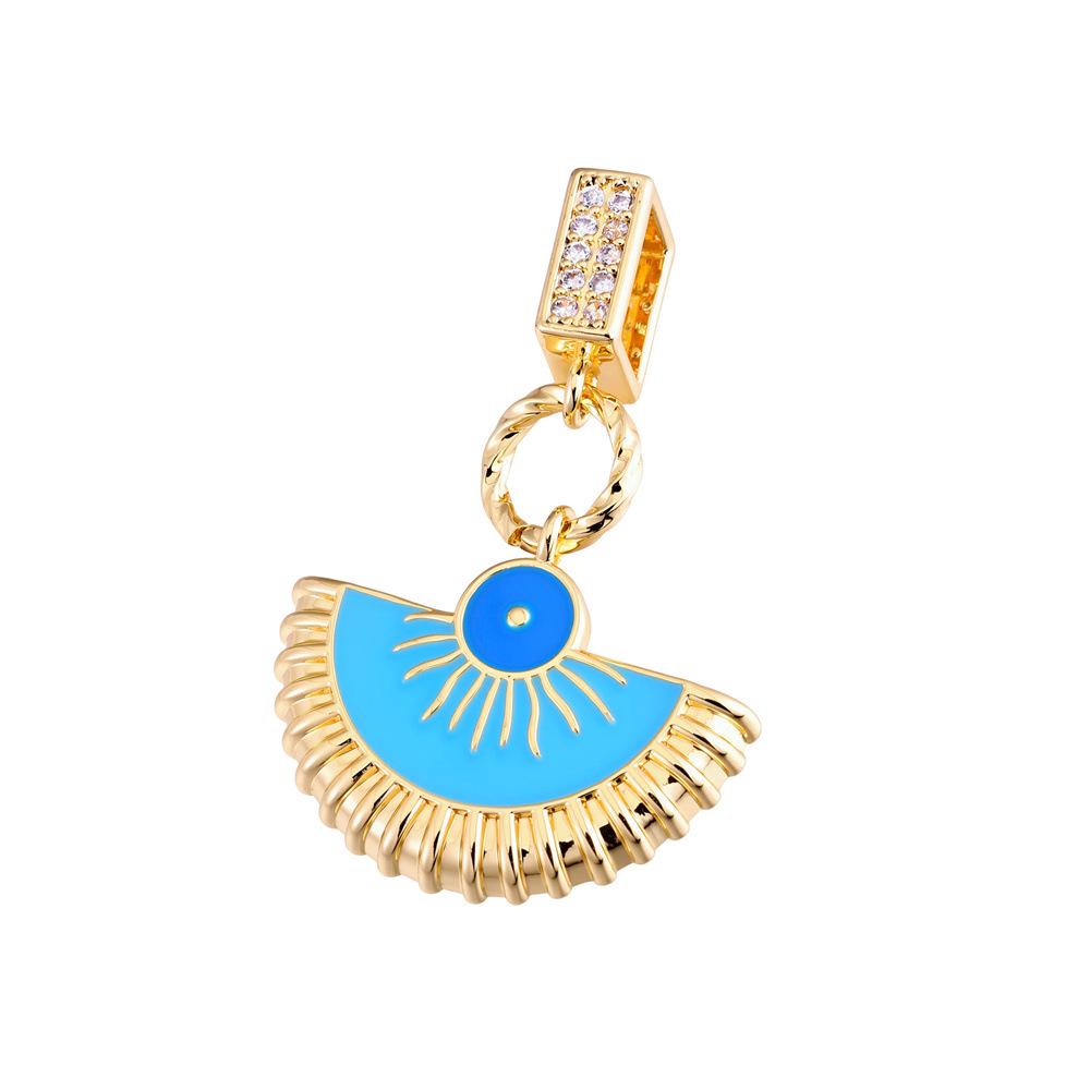 18K Gold Plated Devil's Eye Heart & Star Pendant Necklace