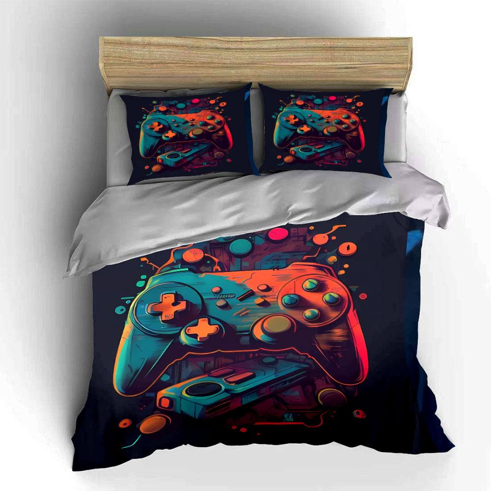Colorful Game Controllers Pattern. Bedding Sets Duvet Cover Sets Duvet Covers Pillowcases(1*Duvet Cover 2*Pillowcases Without Duvet Insert)