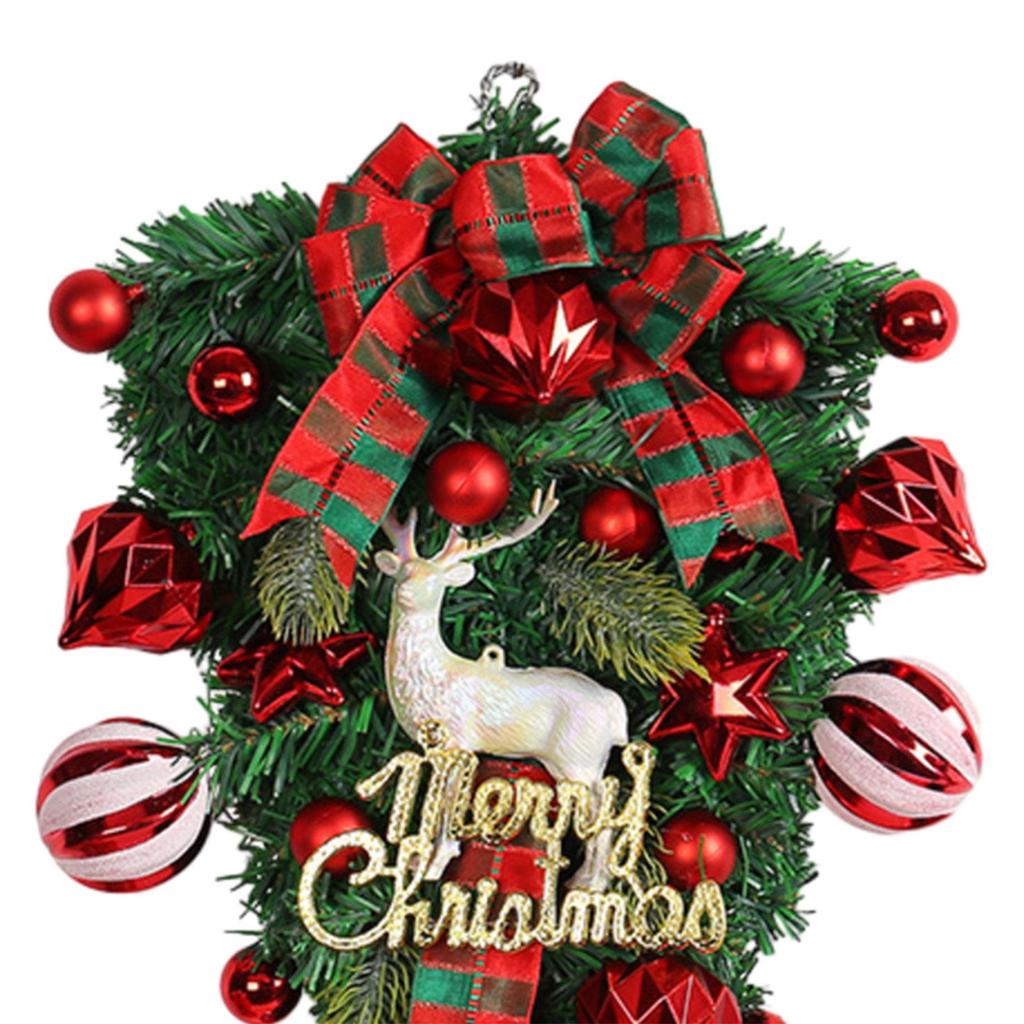 Christmas Teardrop Swag Wall Hanging Ornament Christmas Wreath Xmas Garland for Fireplace Holiday Porch Front Door Decoration