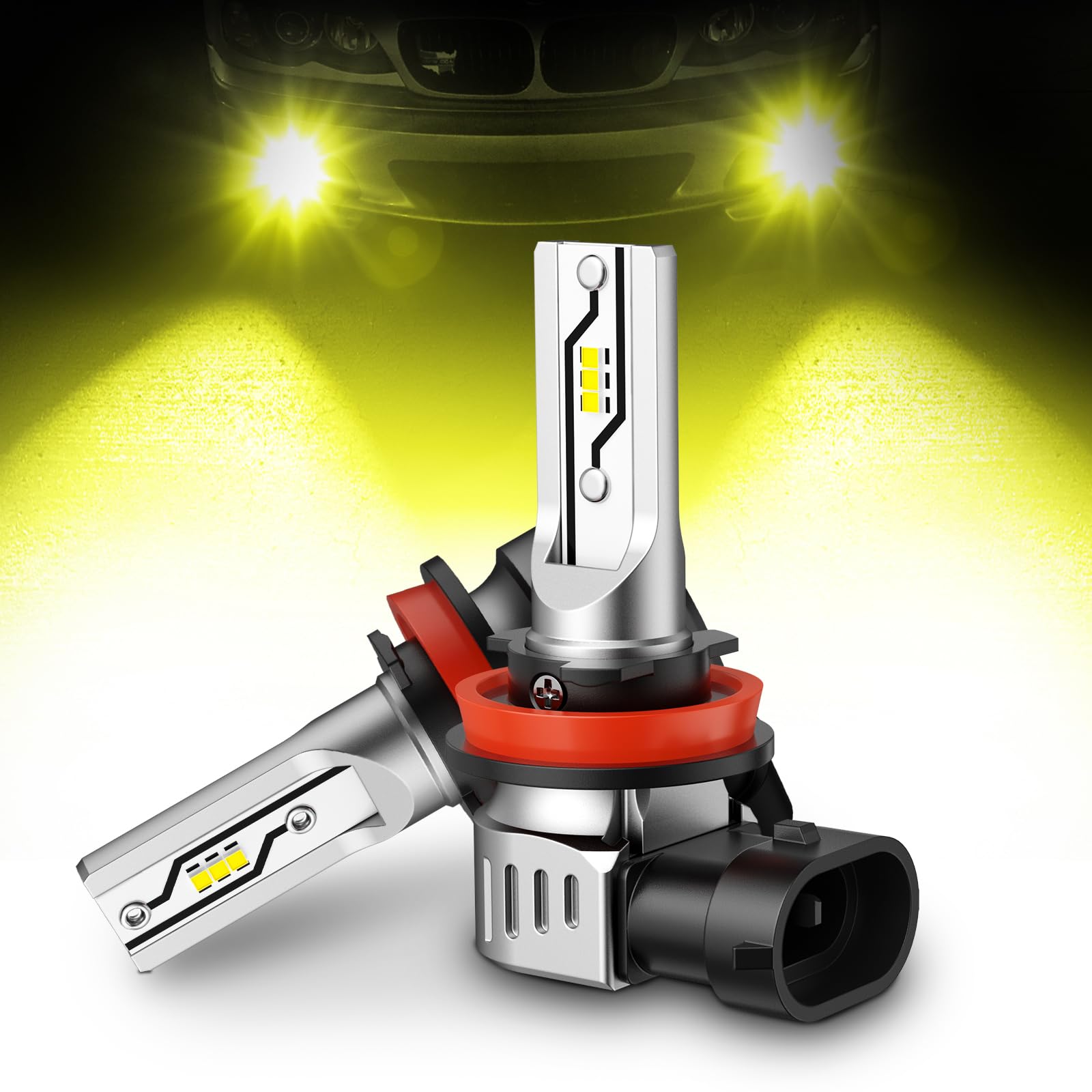 

(2025 New Series) SEALIGHT F5-H11 H8 LED Fog Light, Bulb, 3,000 K, IP68 Waterproof, H11 жовтий