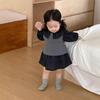 New 2025 Korean Style Plaid Dress Set for Baby Girls - Autumn Collection