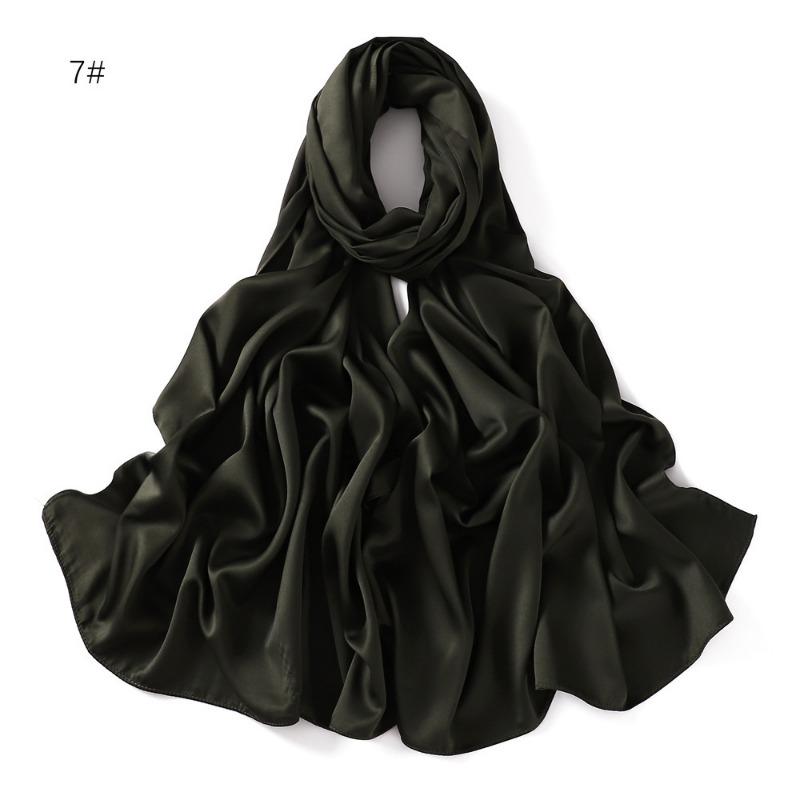 Summer New Carf Matte Satin Monochrome Long Scarf, Satin Imitation Silk Solid Color Long Silk Scarf Headscarf