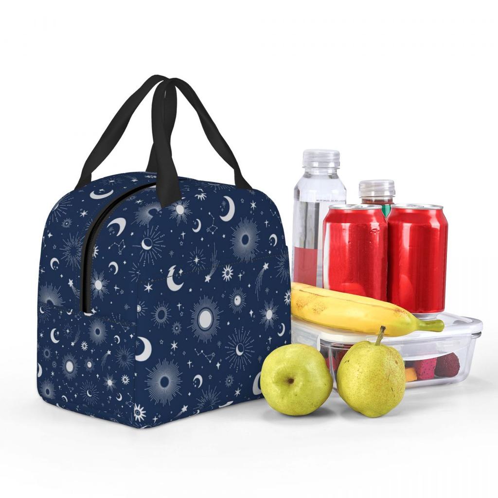 Sweet Celestial Suns, Moons And Stars Insulated Lunch Bag for Kids School Cooler Thermal Food Box Tote Lunch Boxes Container