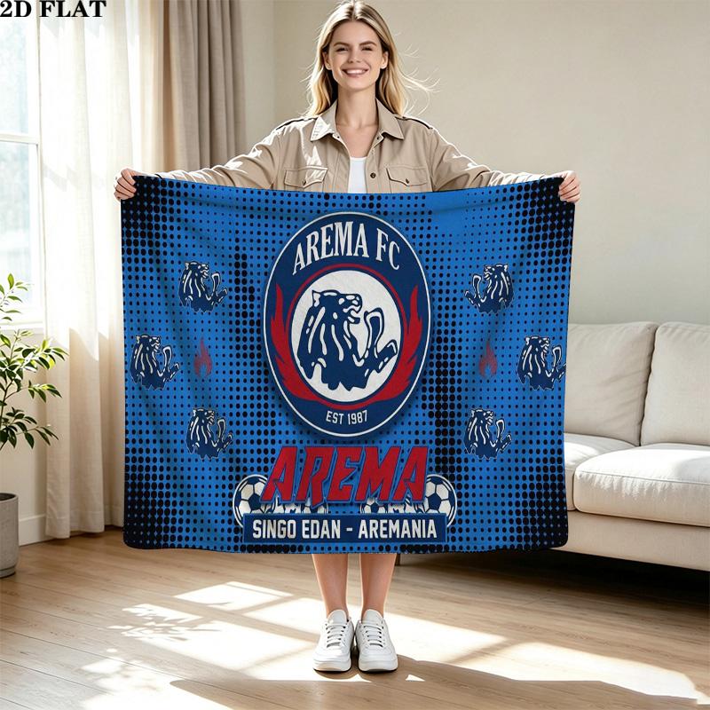 Arema FC Print Flannel Blanket High Quality Warm Comfortable Cover for All Seasons Perfect for Gifts Home Decor