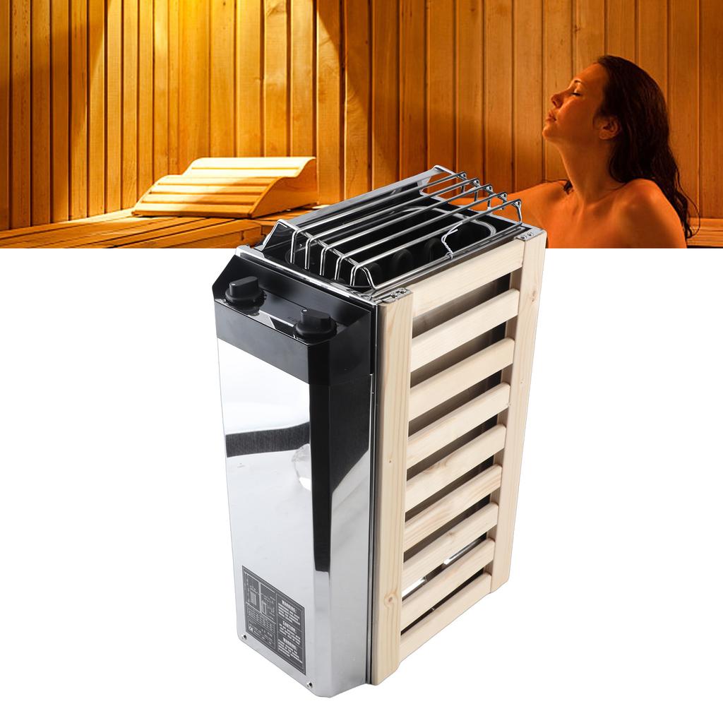 Nerezový saunový ohřívač 3,6 kW, vnitřní ovládání, topidlo pro domácí hotelové parní lázně