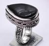 Black Onyx Natural Gemstone Ethnic Antique Design Ring US Size-7.5 R 4464