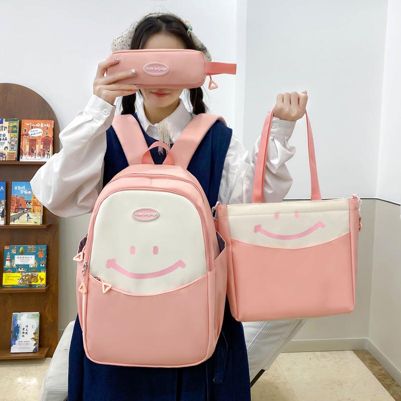 Three-Piece Backpack Set Large Capacity Student Schoolbag Women's Lightweight Backpack