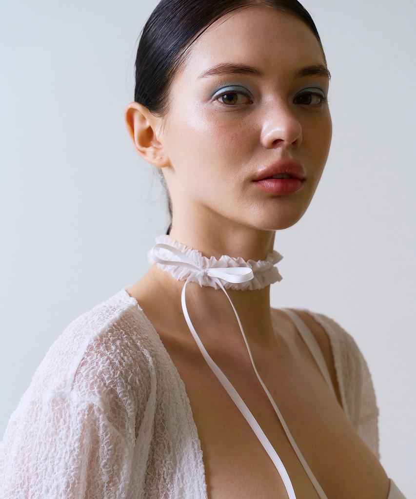 Vinaj Baby Lace Ribbon Choker (White)