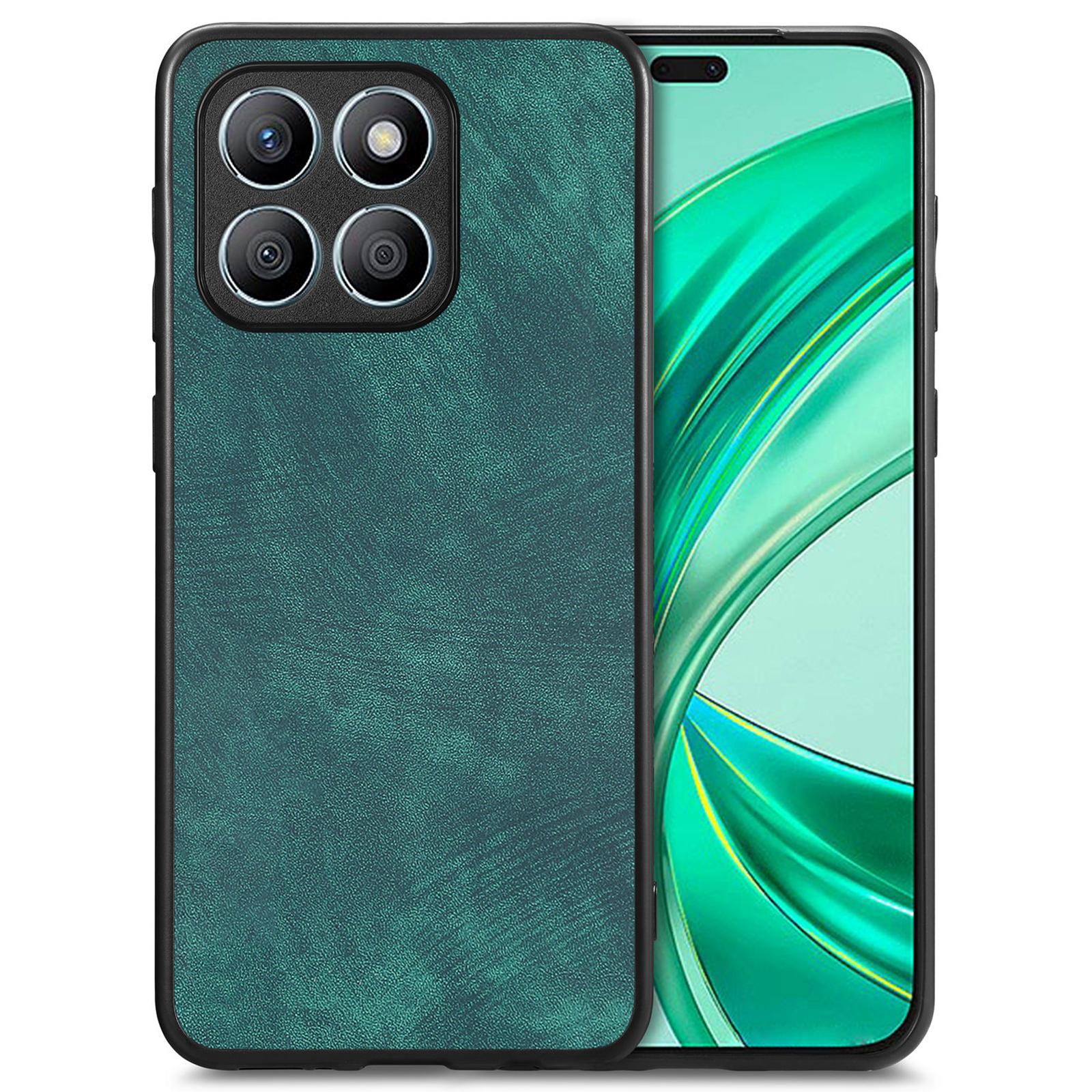 

For Honor X8b 4G Case Retro Slim Fit PU Leather Phone Back Cover Green