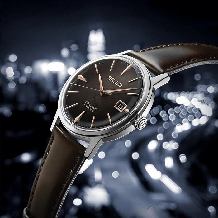 Seiko Presage Cocktail Time Irish Coffee SRPJ17J1, Gray & Light Black, Strap