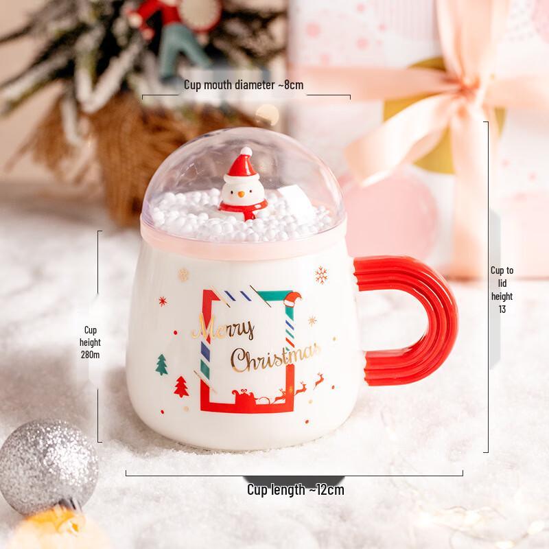 Cartoon Snowman Ceramic Mug with Lid
