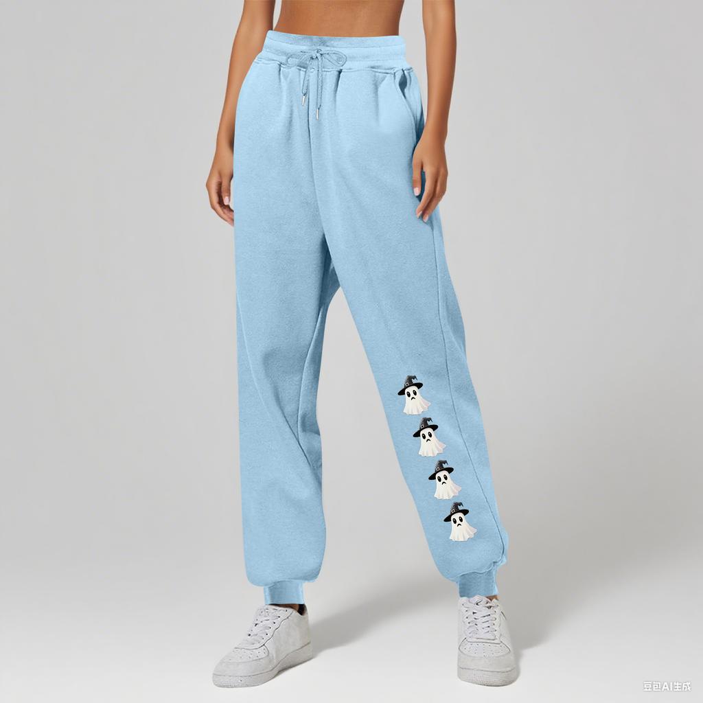 Ladies' Printed Unisex Casual Pocket Drawstring  Pants