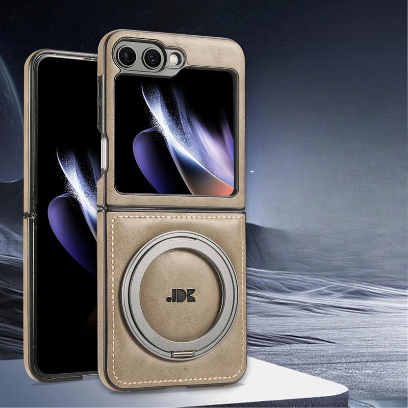 Der drehbare magnetische Ständer aus Leder ist für die Samsung Zflip5 Handyhülle geeignet. Flip ZFlip6/4/3 Geschäftsmänner