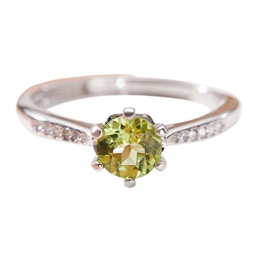Natural Topaz Garnet Peridot Color Treasure Ring Women'S S925 Sterling Silver With Simple Index Finger Ring