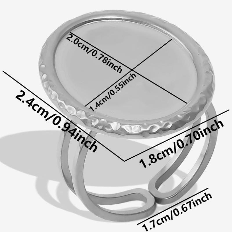 1Pcs Open Adjustable Stainless Steel Heart Sun Leaf Rings Diy Cabochons Silver/Gold Ring For Women Men Handmade Supplies