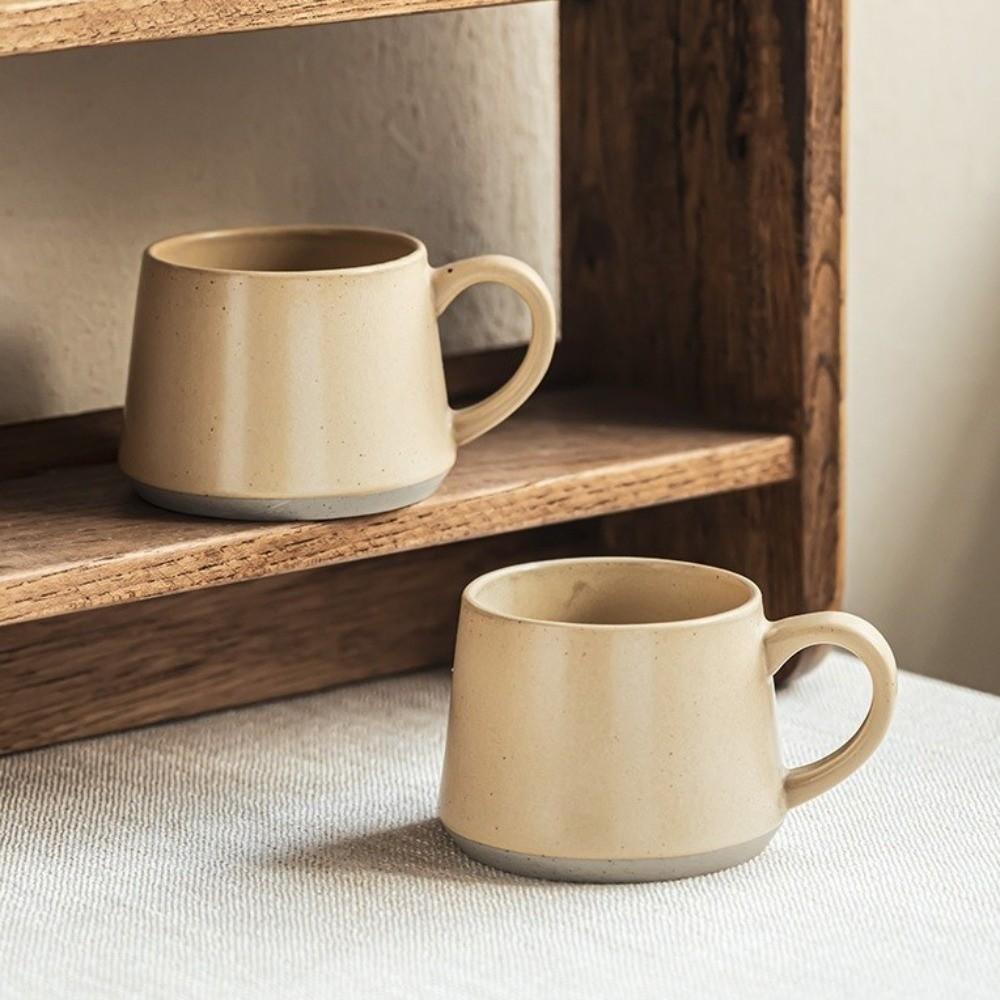 Minimalist Ceramic Coffee Mug Non-slip Bottom Pottery Drinkware Portable Retro Tea Cup  Kitchen