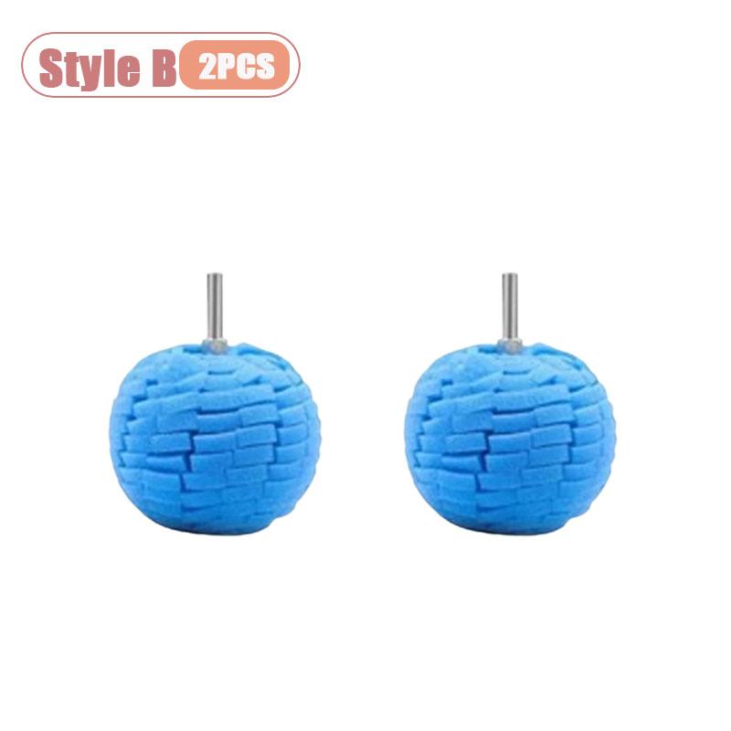Car Drill Polishing Sponge Pad Kit Hub Polishing Pads Metal Cone Polishing Ball for Rim Cleaning Automotive Detailing Care Tools
