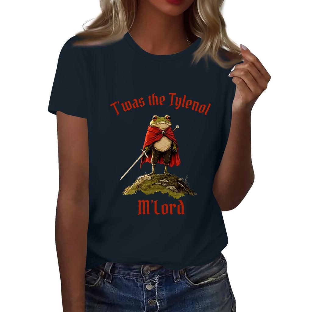 Women's Printed Round Neck Short Sleeve Top