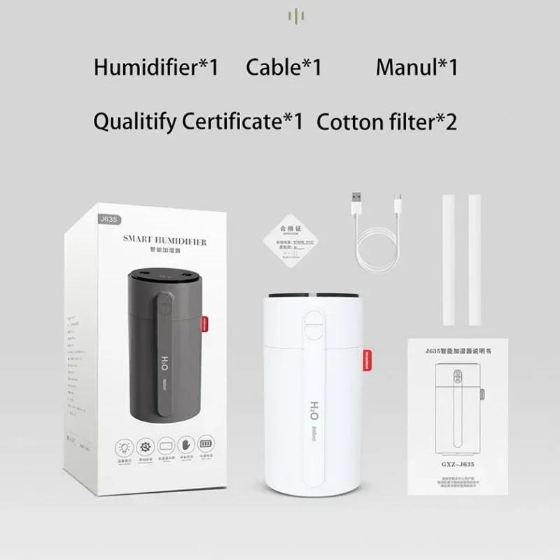 2000mAh 800ML baterie USB dobíjecí zvlhčovač vzduchu inteligentní indukční zvlhčovač vzduchu pro domácí auto