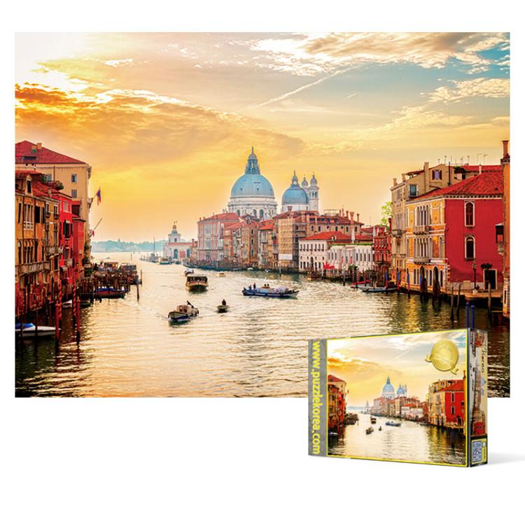 2000 piece jigsaw puzzle - Venice Grand Canal and golden sunset, popular Korean puzzle