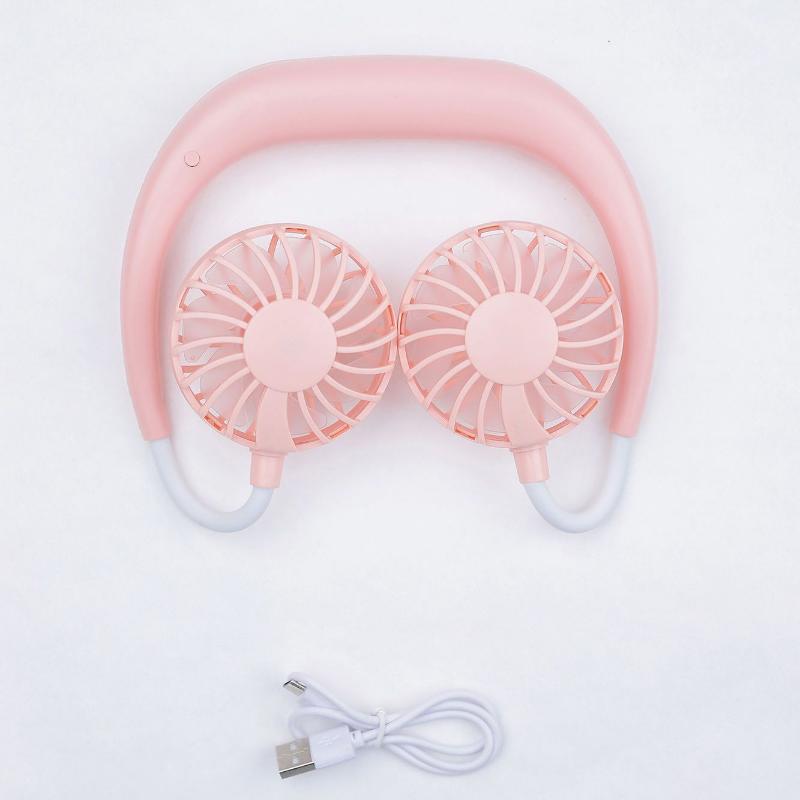 Fan USB Silent Small Electric Fan Suspended Cooling Neck Fan Rechargeable Silent Ventilator Hanging Neck Fan for Travel Outdoor Accessories