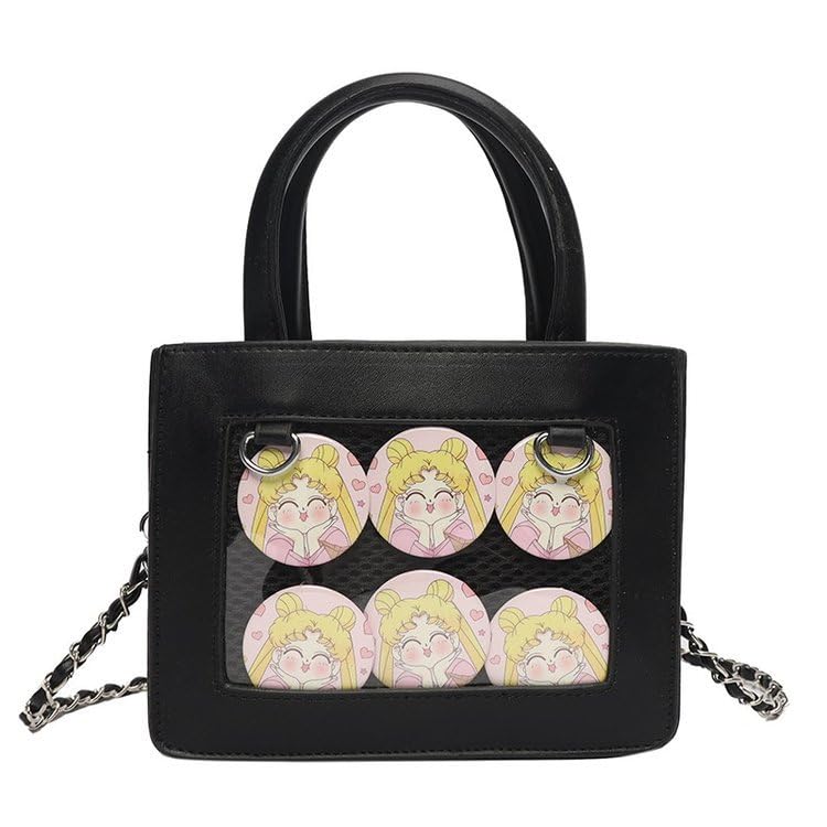 

Мини Ита-бэг Маленький Ита-бэг На плечо Сумка-тоут Сумка на плечо 2WAY Ита-бэг Сумка для Ошикацу Милый Стильный Черный Белый Мини На плечо [Харуджио] чёрный