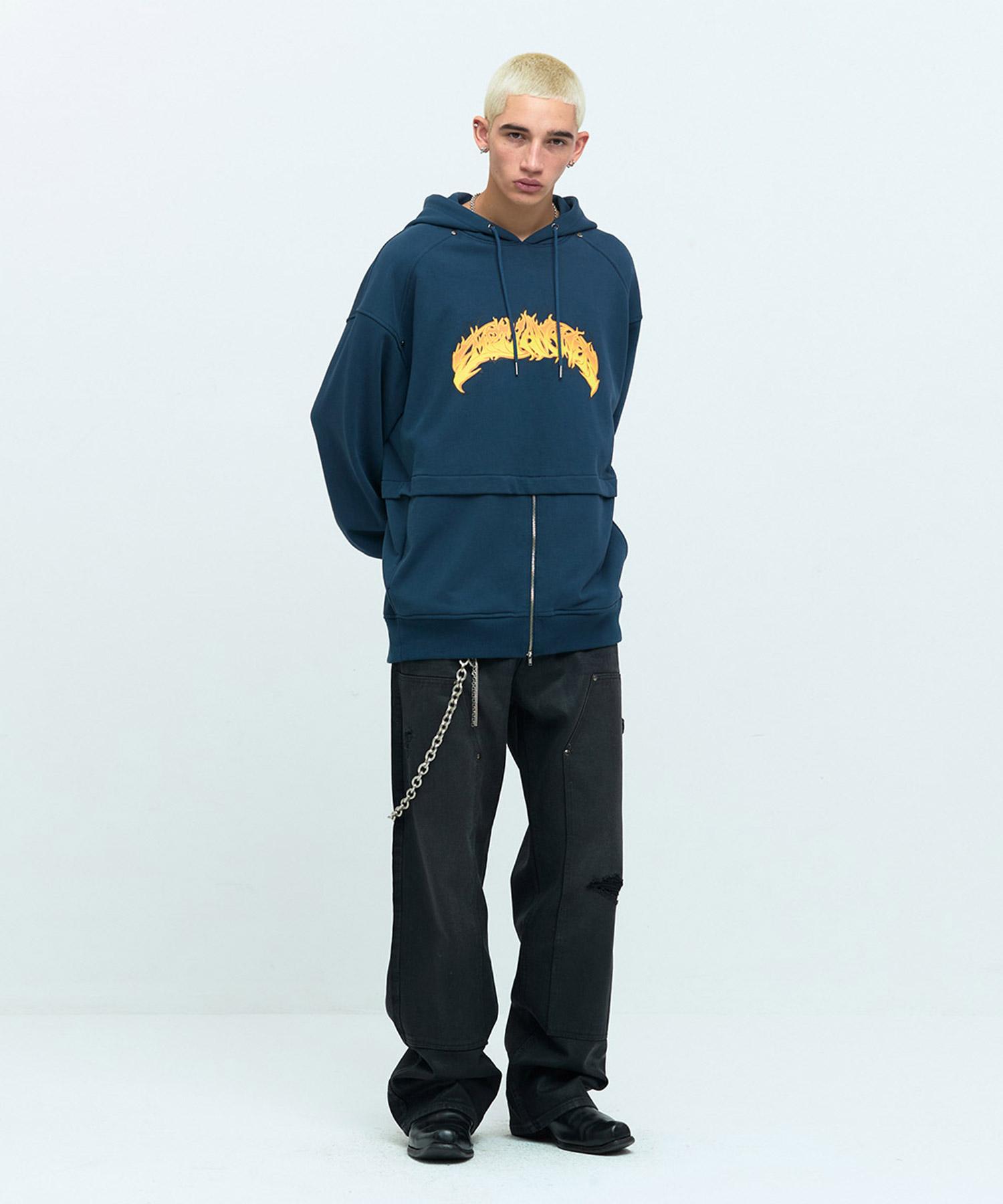 Mea Zip Open Hoodie [Navy] 1