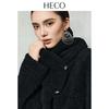 HECO Women's Thickened Sheared Wool Mid-Length Coat