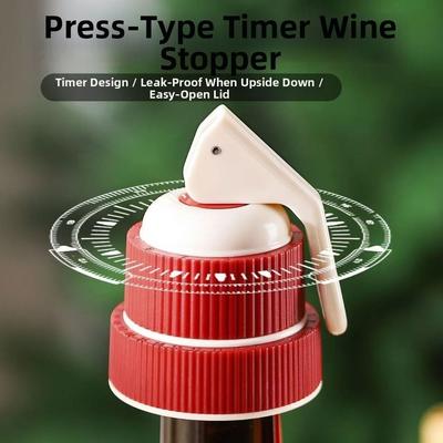 Leak-proof Wine Stopper Sealed Universal Vacuum Champagne Stopper Reusable with Time Scale Record Champagne Sealer