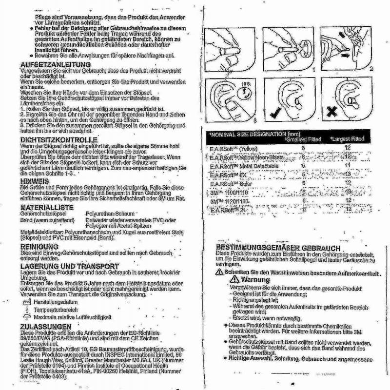 3m Ear Classic Ohrstöpsel, 50 Paarweise verpackt, Gelb, Snr = 28db, Gehörschutz [ege]