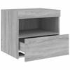 Nightstand with LED Lights Grey Sonoma 50x40x45 cm
