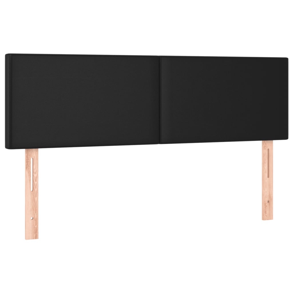 Vidaxl Zagłówek Do Łóżka Z Led, Czarny, 144X5X78/88 Cm, Sztuczna Skóra
