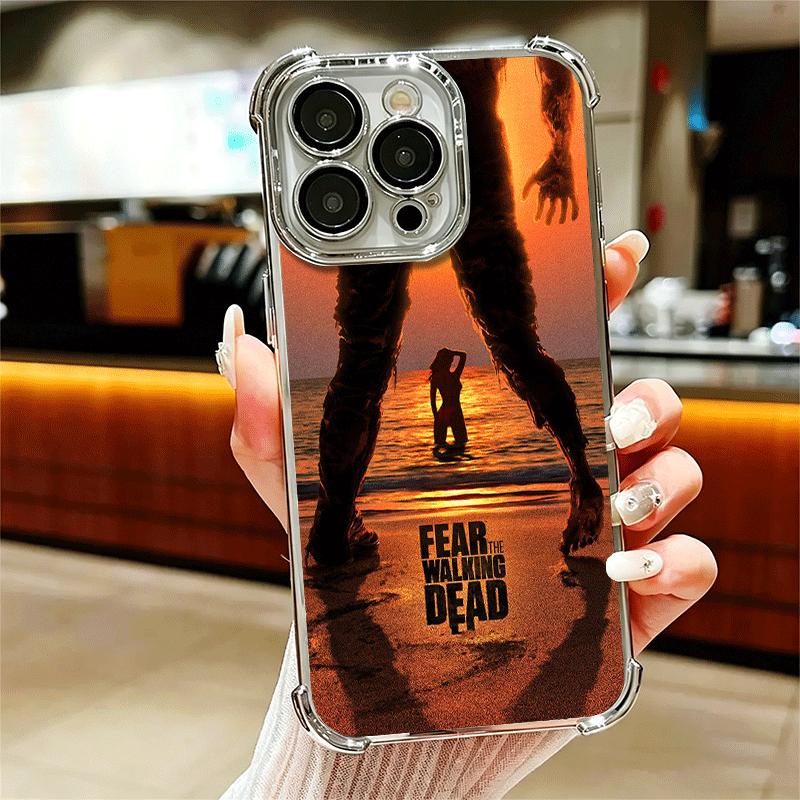 The Walking Deads Plating Phone Case For Iphone 16 17 Pro Max Air 16E 14 15 Plus 12 13 Mini Anti-Fall Airabag Cover