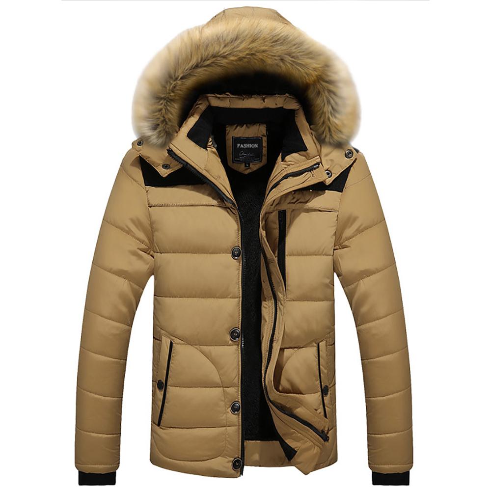 2025 Winter New Popular Men's Padded Jacket Thickened Padded Jacket Korean Version Hooded Collar Padded Jacket Men