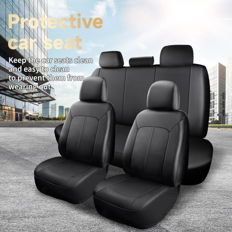 Luxury 5pcs Car Seat Covers and 5pcs Headrest Covers All-Season Universal Car Seat Cushion Covers Vehicle Cushion Protectors чёрный
