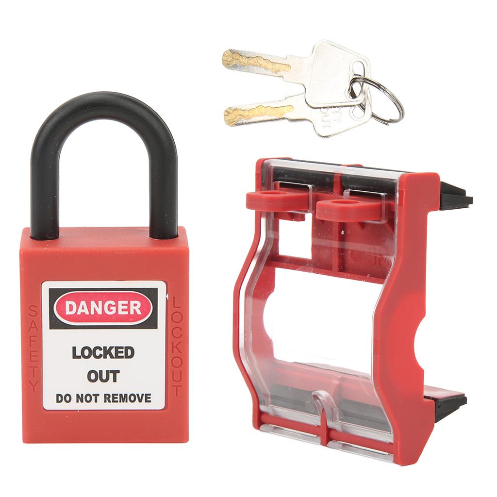 3P Circuit Breaker Protective Box and Padlock Set Transparent Distribution Protection Box Lockout