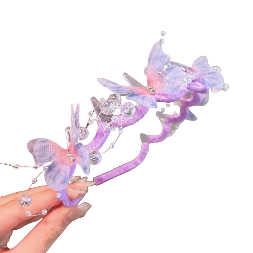 Cute Children Streamer Hair Hoop Shiny Fairy Pearl Hairband Gifts Princess Headband  for Kids Girls