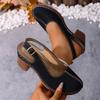 Plus Size New Women's High Heel Sandals Buckle Design Chunky Heel Comfort Retro Beach Holiday Outdoor Shoes