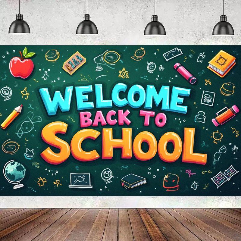 Back to School Season Graffiti Tapestry Cartoon Pattern Wear resistant Hanging Cloth Back to School Party Decoration