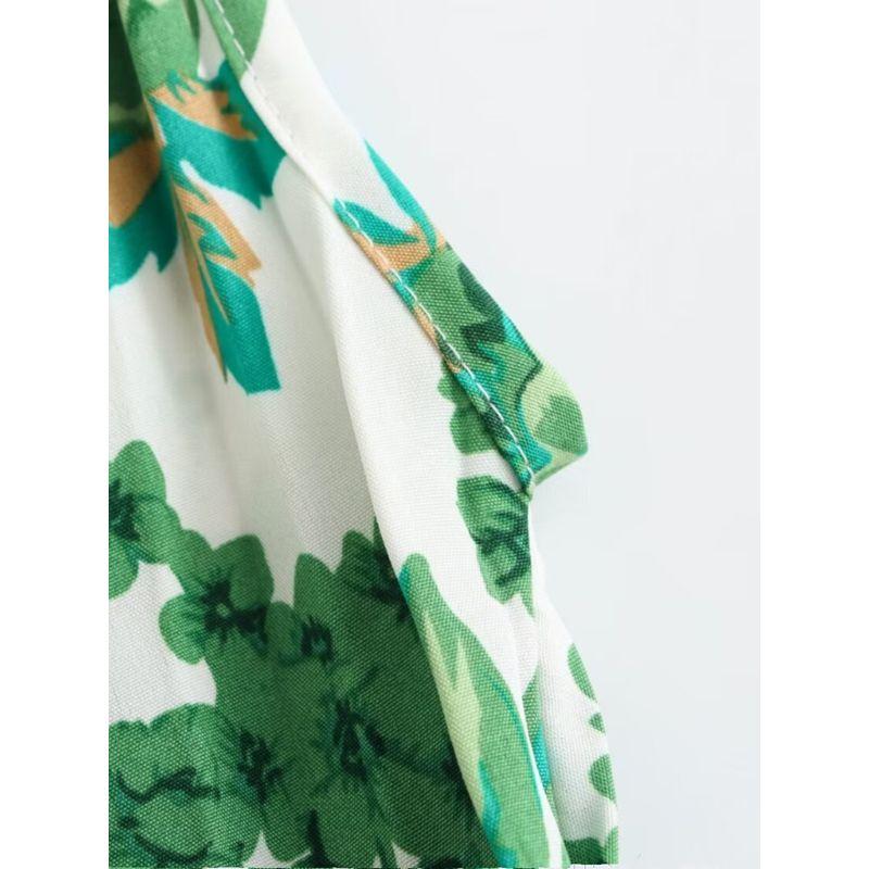 Kaslead New Arrival Women's Fashion Style Fashion Casual Lace Up Holiday Floral Print Beach Dress