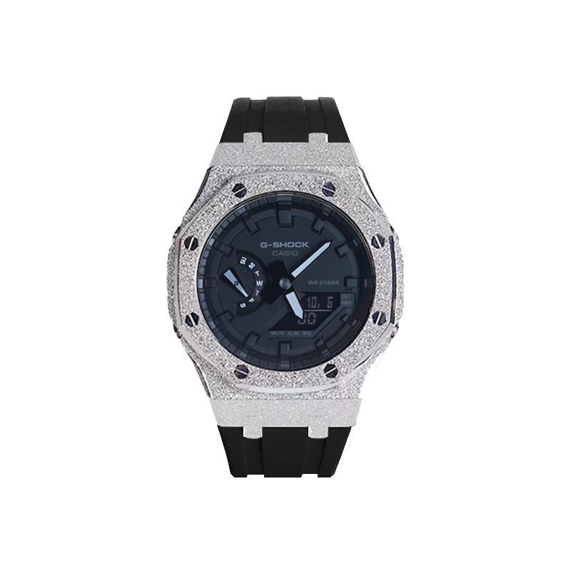 CASIO Men Liquid Crystal/Analog Dual Display Series Black Watch GA-2100-7A-
