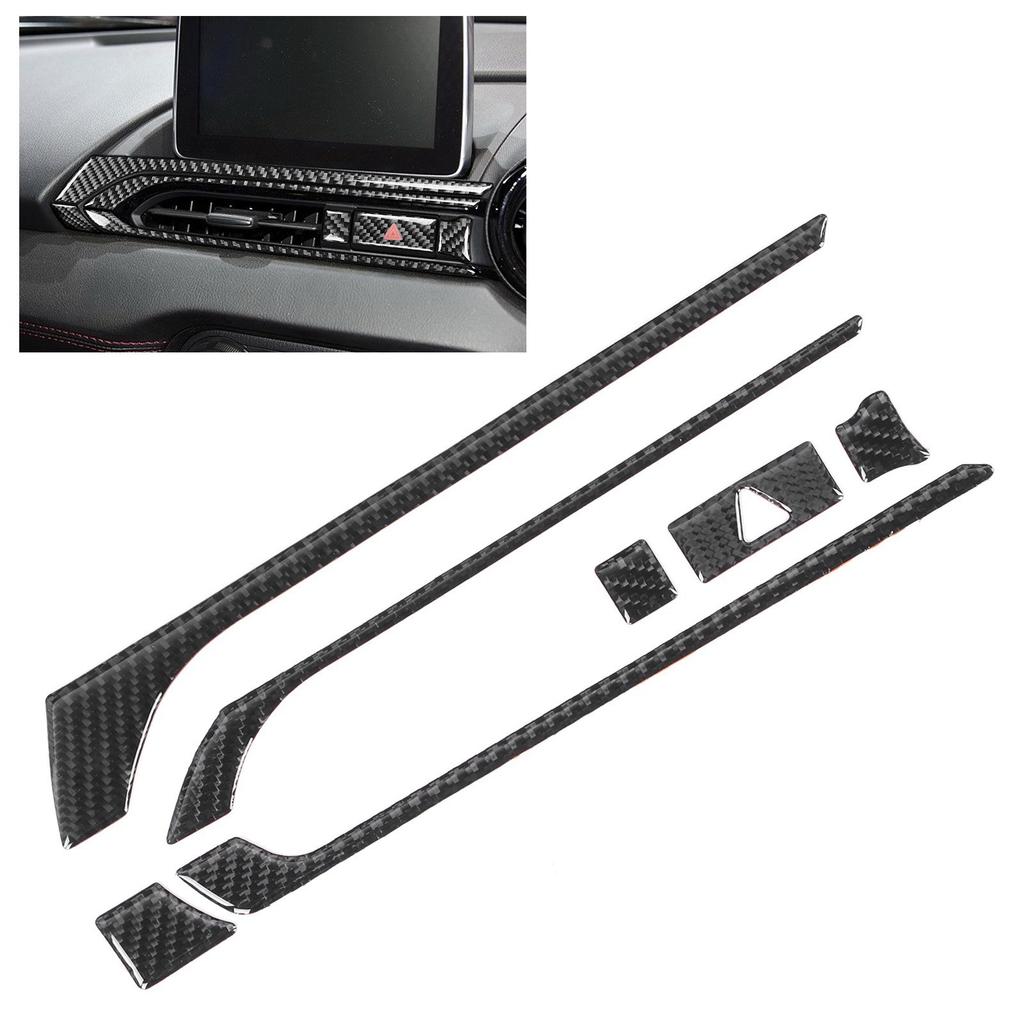 7pcs/set Navigation Panel Trim Central Control Air Vent Decor Carbon Fiber Fit for Mazda MX-5 ND/Roadster ND 16-20RHD