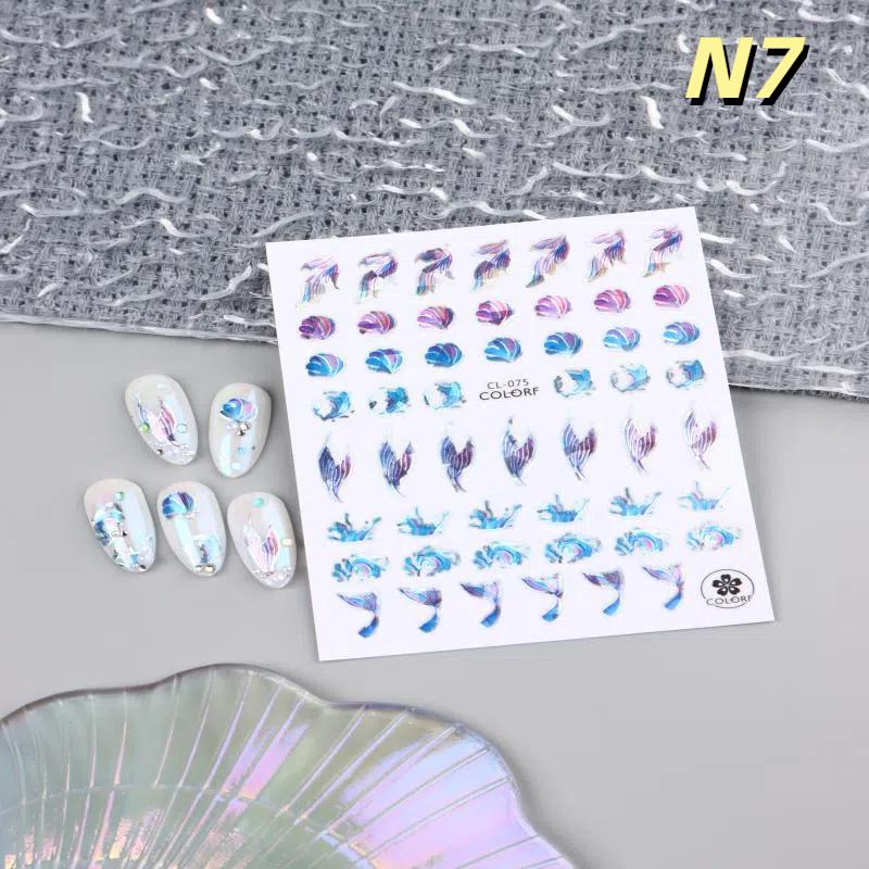 Embossed Jellyfish Jellyfish  Ocean Nail Art Sticker Self Adhesive Marine Starfish  Nail Decals Manicure Diy Supplies Nails Slid