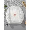 European Sizes Kids' Crewneck Sweatshirt - Floral Pattern with Radiating Lines , Sportswear And Casual Wear, Soft And Comfortable